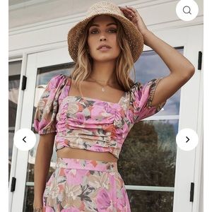 Saltwater luxe two piece floral top + skirt set Size Small *NWT*